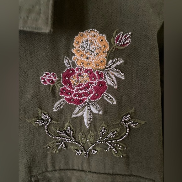 Francesca Olive Green Embroidery Long sleeve Shirt - Picture 8 of 12